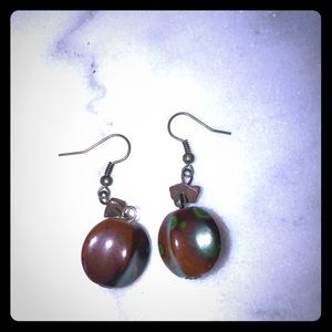 Handmade brown earrings